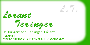 lorant teringer business card